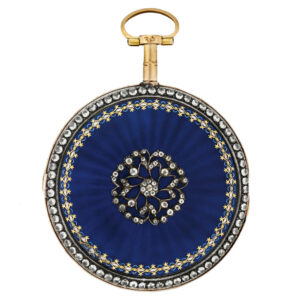 French gold, enamel and paste-set verge pocket watch Circa 1790