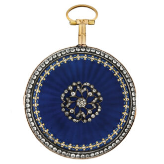 French gold, enamel and paste-set verge pocket watch Circa 1790