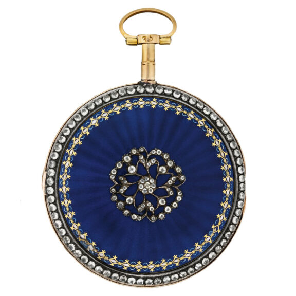 French gold, enamel and paste-set verge pocket watch Circa 1790