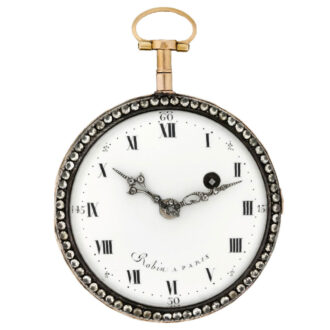 French gold, enamel and paste-set verge pocket watch Circa 1790