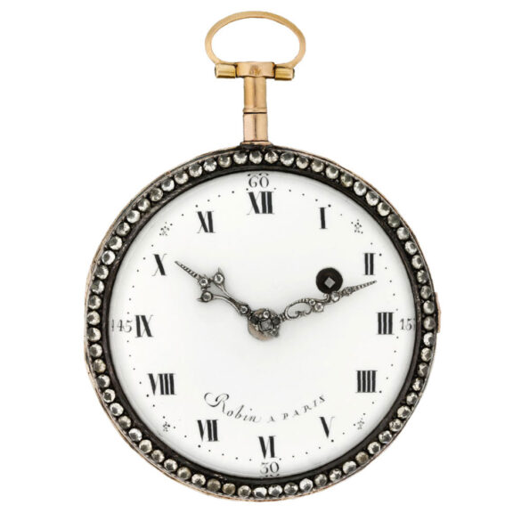 French gold, enamel and paste-set verge pocket watch Circa 1790 French gold, enamel and paste-set verge pocket watch Circa 1790