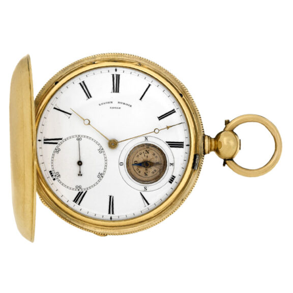 Unusual Swiss gold lever watch with compass Circa 1880