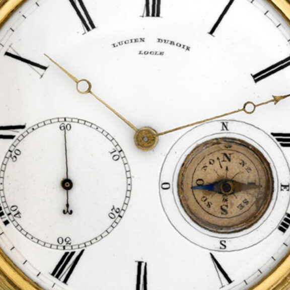 Unusual Swiss gold lever watch with compass Circa 1880 Unusual Swiss gold lever watch with compass Circa 1880