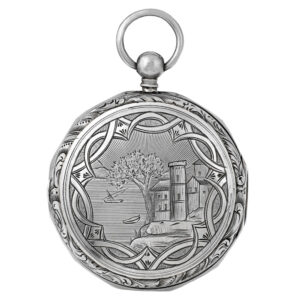 Swiss silver verge with concealed enamel erotic scene Circa 1810