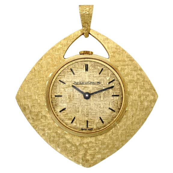 Swiss gold cushion shaped lady's pendant watch Circa 1970