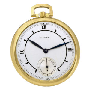 Rare French gold dress watch with sector dial Circa 1935