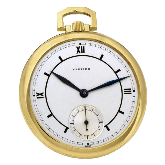 Rare French gold dress watch with sector dial Circa 1935