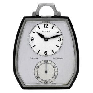 Swiss stainless steel and black enamel dress watch Circa 1940