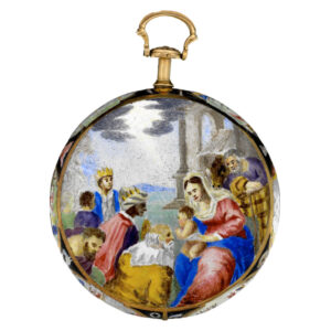 English 22 carat gold and enamel pendant watch Circa 1780