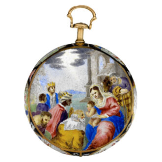 English 22 carat gold and enamel pendant watch Circa 1780