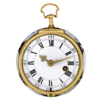 English 22 carat gold and enamel pendant watch Circa 1780