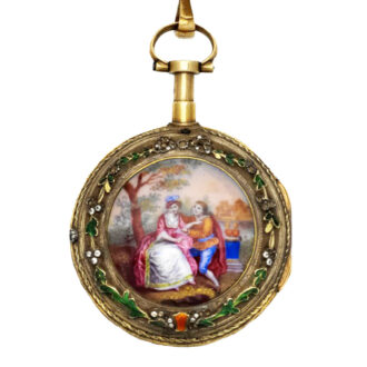 Fine French gold quarter repeater with matching châtelaine Circa 1780
