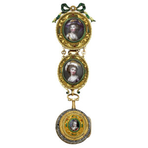 Swiss gold Louis XV medallion watch with châtelaine Circa 1780