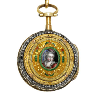 Swiss gold Louis XV medallion watch with châtelaine Circa 1780