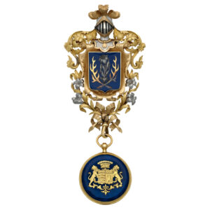French gold armorial watch with detachable brooch Circa 1835