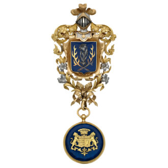 French gold armorial watch with detachable brooch Circa 1835