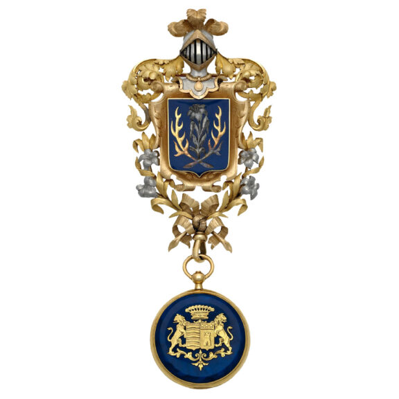 French gold armorial watch with detachable brooch Circa 1835