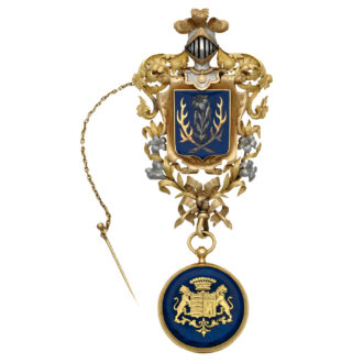 French gold armorial watch with detachable brooch Circa 1835