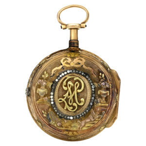 French varicoloured gold quarter repeating pocket watch Circa 1765