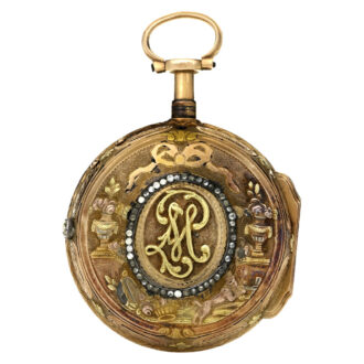 French varicoloured gold quarter repeating pocket watch Circa 1765