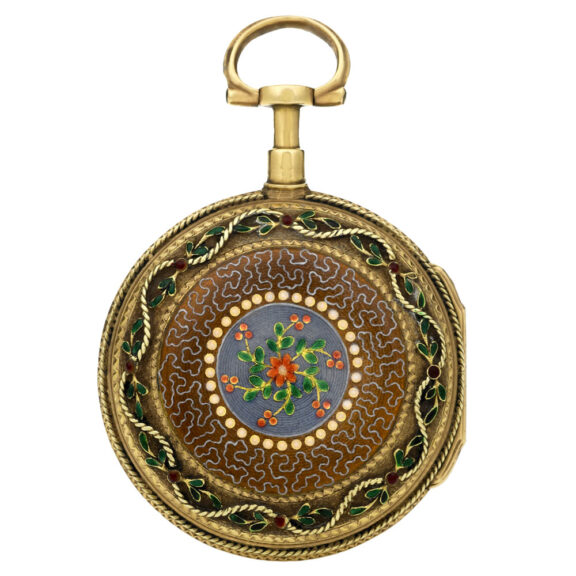 French gold and enamel Louis XVI pocket watch Circa 1780