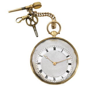 French 18 carat open faced cylinder pocket watch Circa 1820