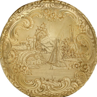 Fine Swiss gold pocket watch with taille-douce engraving Circa 1845