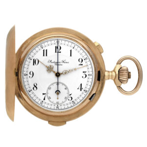 Swiss 18K pink gold minute repeater with chronograph Circa 1910
