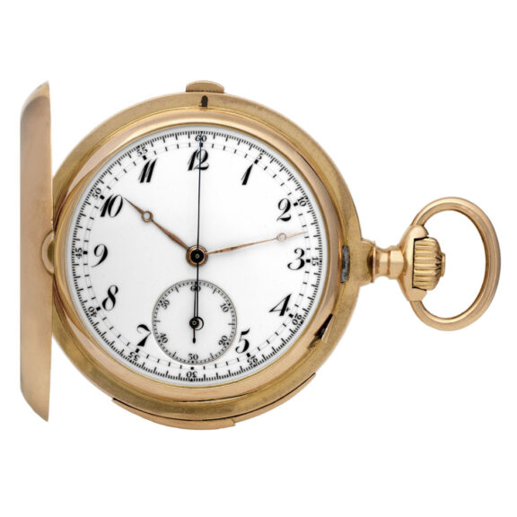French pink gold minute repeating keyless pocket watch Circa 1890