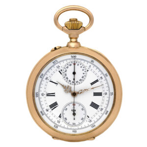 Swiss gold watch with chronograph and register Circa 1880