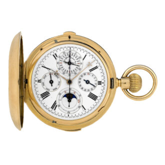 Swiss gold carillon watch with eight complications Circa 1895