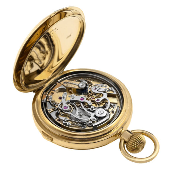 Swiss gold carillon watch with eight complications Circa 1895