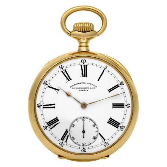 Swiss 18K yellow gold Chronometro Gondolo pocket watch Circa 1907