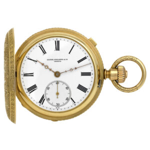 Swiss gold trip quarter repeating keyless pocket watch Circa 1890