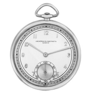 Swiss Platinum dress watch with two-tone silver dial Circa 1940