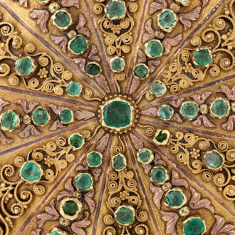 Swiss gold and emerald granulation decorated pocket watch Circa 1830