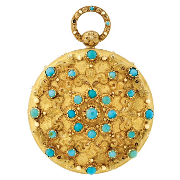 Swiss 18K gold and turquoise-set pocket watch Circa 1830