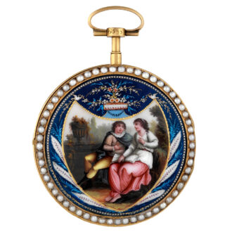 Swiss 18 carat gold open faced verge pocket watch Circa 1800