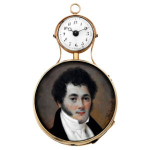 French gold mystery miniature portrait pendant watch Circa 1810