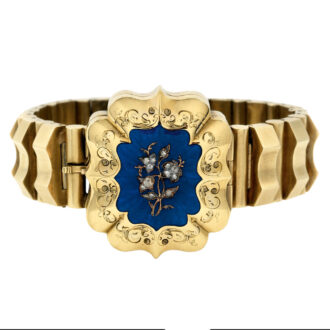 Swiss gold bracelet with detachable miniature watch Circa 1845