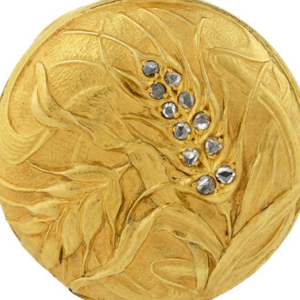 Swiss gold and diamond hunting cased pendant watch Circa 1900