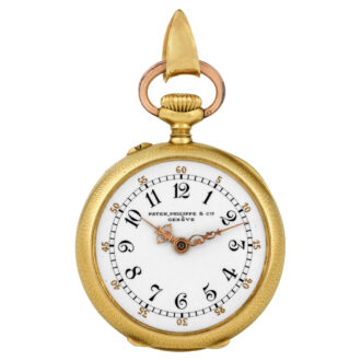 Swiss gold, enamel and diamond-set pendant watch Circa 1904