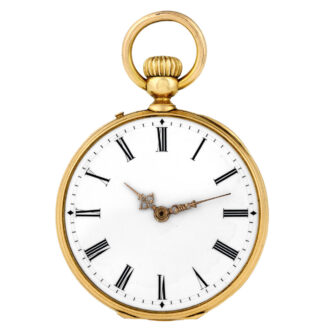 Swiss gold and enamel watch decorated with diamond star Circa 1895