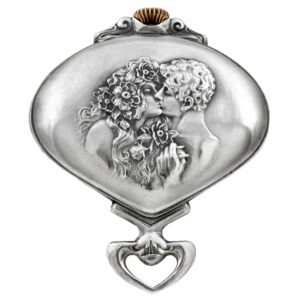 Highly unusual Swiss silver fan shaped pocket watch Circa 1903