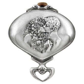 Highly unusual Swiss silver fan shaped pocket watch Circa 1903