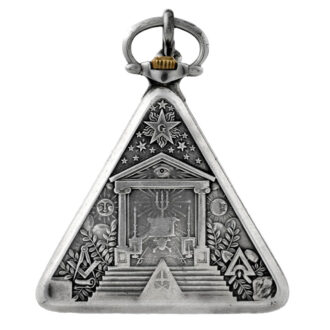 Swiss silver triangular keyless lever Masonic watch Circa 1930