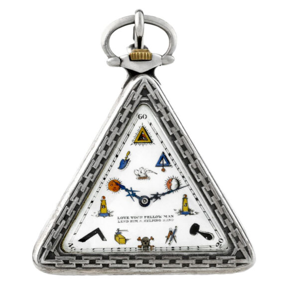 Swiss silver triangular keyless lever Masonic watch Circa 1930 Swiss silver triangular keyless lever Masonic watch Circa 1930