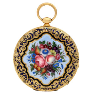 Swiss gold and enamel hunting cased pocket watch Circa 1840