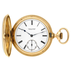 Swiss 18K yellow gold hunting cased pocket watch Circa 1890