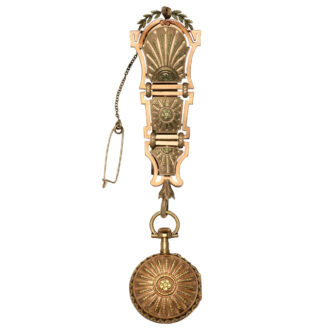 French 18K two-tone gold keyless lady's pendant watch Circa 1900